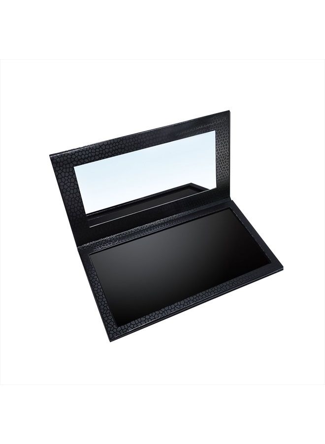 Allwon لوحة مكياج فارغة مغناطيسية مع مرآة مقاومة للكسر لأحمر الشفاه وظلال العيون والبلاشر ومسحوق الوجه (أسود) - Image 1