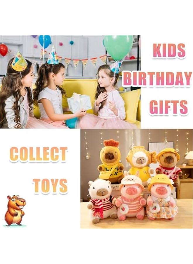 Capybara Plush with 9 pcs Clothes & Accessories, Dress Up Capybara Stuffed Animal Plush Toys , 10.2 in Cute Plushies for Girl/Boy Birthday (Brown)  - Image 3