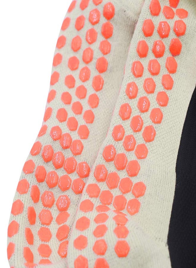 Luwint Knee-High Non Slip Compression Sports Socks, 1 Pair (Orange/Black) - Image 2