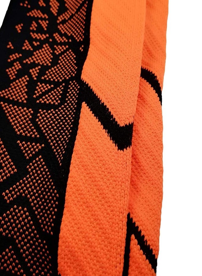 Luwint Knee-High Non Slip Compression Sports Socks, 1 Pair (Orange/Black) - Image 4