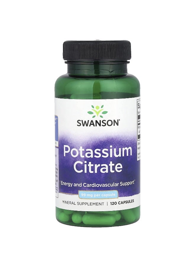 Swanson, Potassium Citrate, 99 mg, 120 Capsules - Image 1
