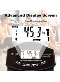 SYOSI Digital Grip Strengthener, Grip Strength Measurement, Hand Trainer, Hand Grip Counter, Hand Strength Training Device, for Forearm Training Crossfit Weightlifting Finger Power 268Lb / 120 Kg  - Image 2