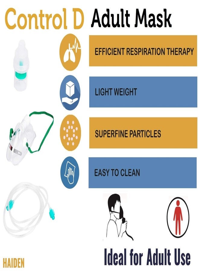 كونترول_دي طقم أقنعة Control D للبالغين والأطفال مع أنبوب هواء، وحجرة دواء، وأقنعة لجهاز الاستنشاق (شفاف، عبوة من قطعة واحدة) - Image 3