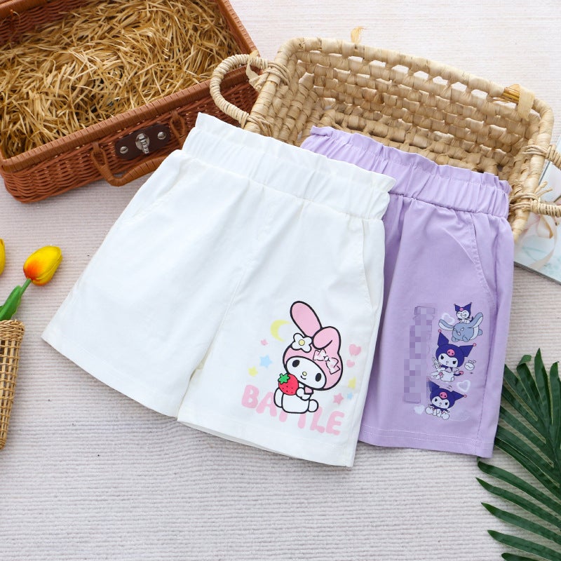 2026 Girls' Shorts Children'S Clothing Pants Three-Quarter Pants Cartoon Print Cute Summer One-Piece - Image 5