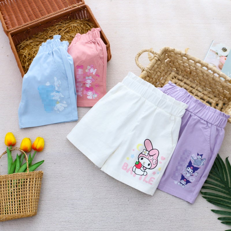 2026 Girls' Shorts Children'S Clothing Pants Three-Quarter Pants Cartoon Print Cute Summer One-Piece - Image 4