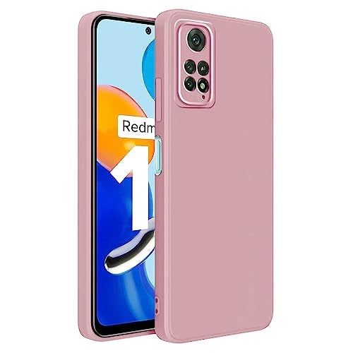 LIRAMARK Silicone Soft Back Cover Case for Xiaomi Redmi Note 11 (4G)/ Xiaomi Redmi Note 11S (4G) (Silicone Pink) - Image 1