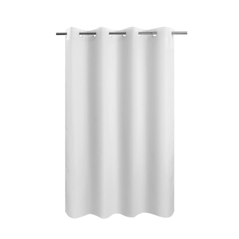 River Dream No Hook 60"" Width Shower Curtain Microfiber - Soft Fabric Shower Stall Curtain Hotel Grade  Waterproof & Machine Washable  White  60x74 - Image 1