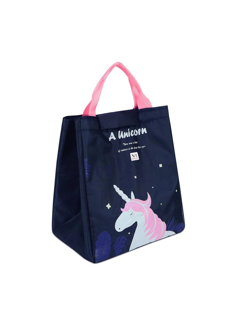 NFI essentials NFI essentials Cartoon Print Insulated Lunch Bag for Kids Large Tiffin Carry Bag Travel Lunch Box Organizer for School Picnic LeakProof Lunch Cooler Bag  - Image 1