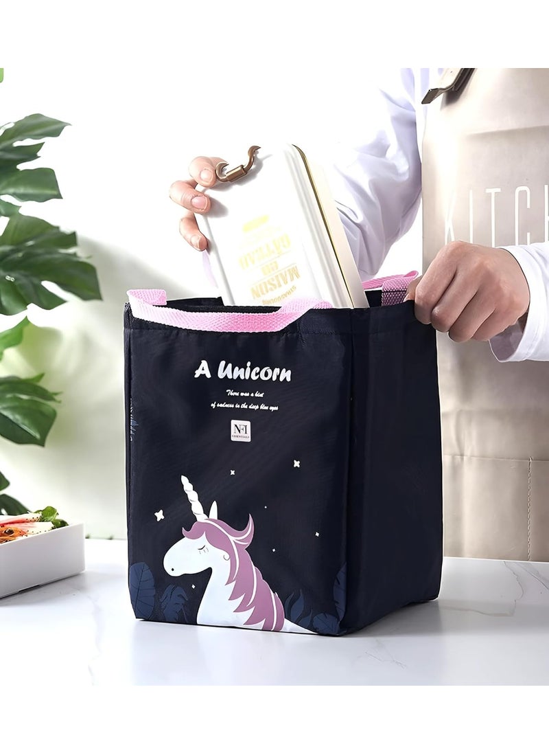 NFI essentials NFI essentials Cartoon Print Insulated Lunch Bag for Kids Large Tiffin Carry Bag Travel Lunch Box Organizer for School Picnic LeakProof Lunch Cooler Bag  - Image 5
