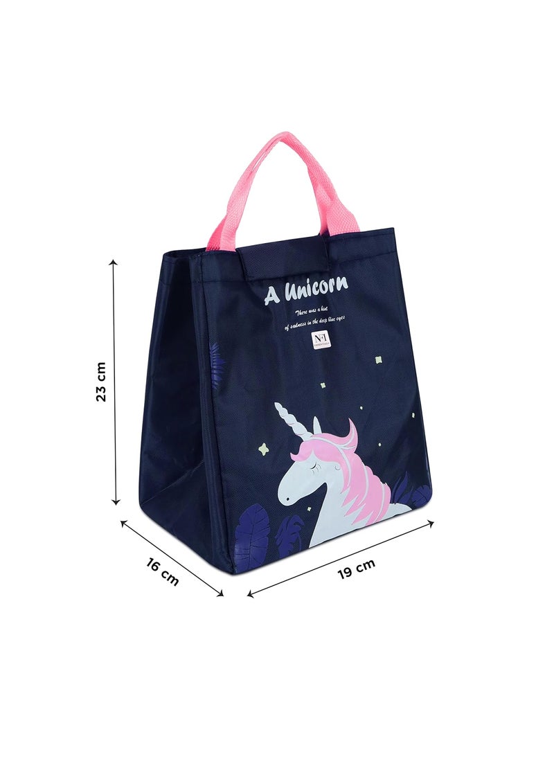 NFI essentials NFI essentials Cartoon Print Insulated Lunch Bag for Kids Large Tiffin Carry Bag Travel Lunch Box Organizer for School Picnic LeakProof Lunch Cooler Bag  - Image 4