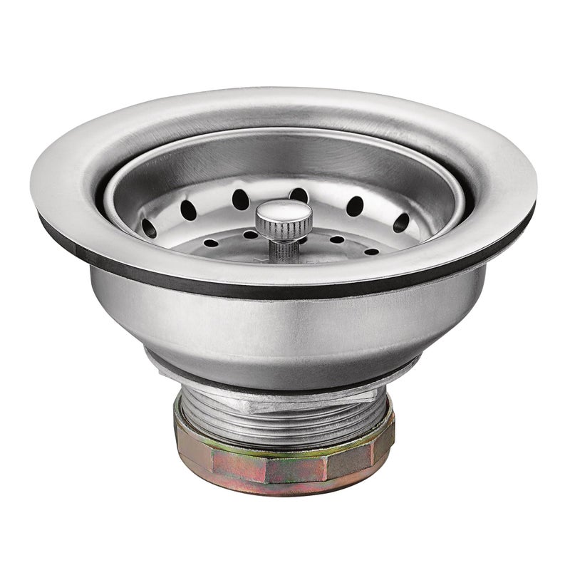Moen Kitchen Sink Stainless Steel Basket Strainer with Drain Assembly, 3-1/2 Inch Sink Drain Stopper Plug, 22036 - Image 5