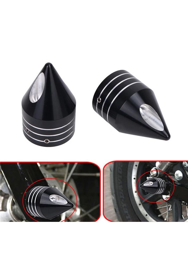 Black Halei Front Axle Cap For Motorcycle Modification Cnc Aluminum Pointed - Image 1