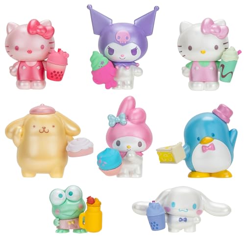 Jazwares Hello Kitty and Friends Sweet Snacks 8-Pack with Mix and Match Sweet Accessories - 2” Figures - Hello Kitty, My Melody, Kuromi, Cinnamoroll, Pompompurin, Keroppi, and Tuxedosam - Image 1