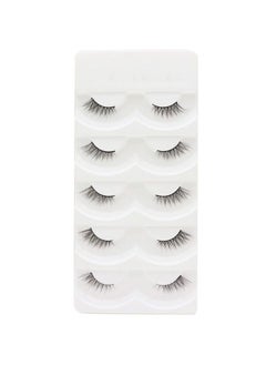 DAODER Eyelashes Half Lashes Wispy Cat Eye Faux Mink Lashes Natural Look 713Mm Short Demi Wispies False Eyelashes Soft Lashes For Daily Wear 5 Pairs (Half Lashes 05)  - Image 1
