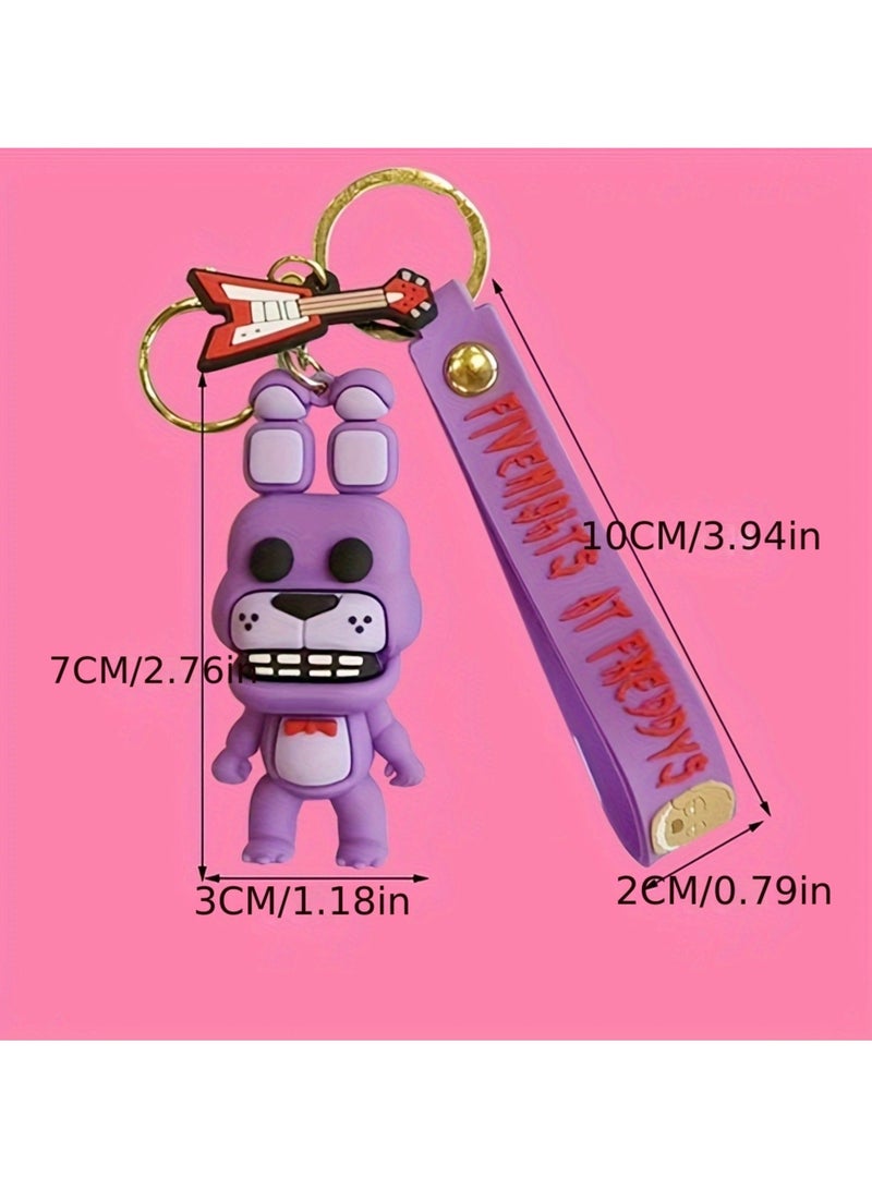 1PCS Unique Cool Punk Silicone Animal Cartoon Doll Pendant Keychain - Image 2