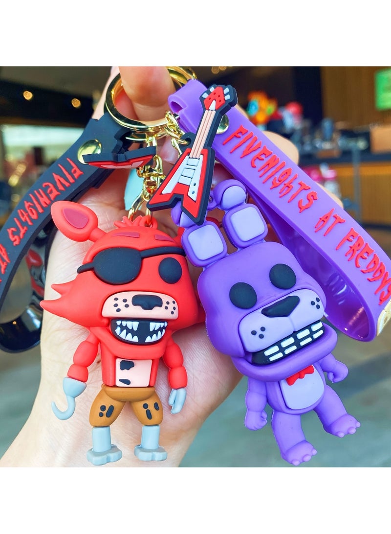 1PCS Unique Cool Punk Silicone Animal Cartoon Doll Pendant Keychain - Image 3