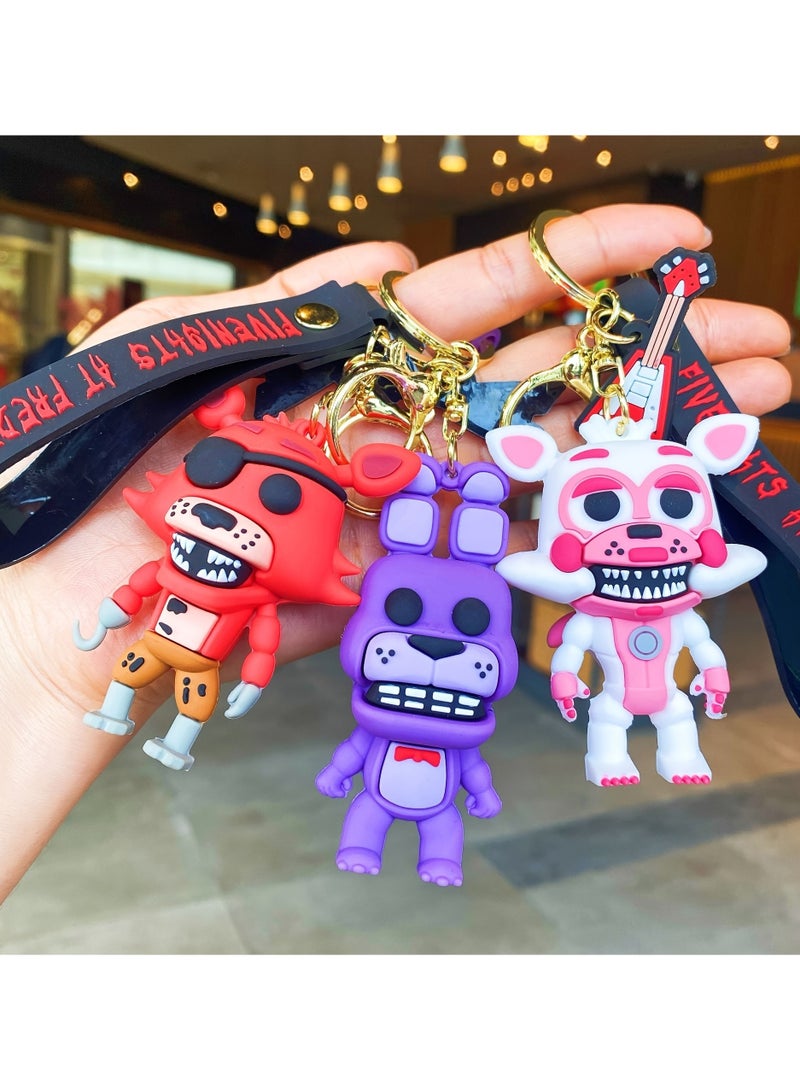 1PCS Unique Cool Punk Silicone Animal Cartoon Doll Pendant Keychain - Image 4