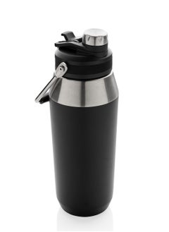 Hans Larsen USLAR - Hans Larsen Vacuum Bottle with Solid Handle and Dual Lid - 1L - Black  - Image 1