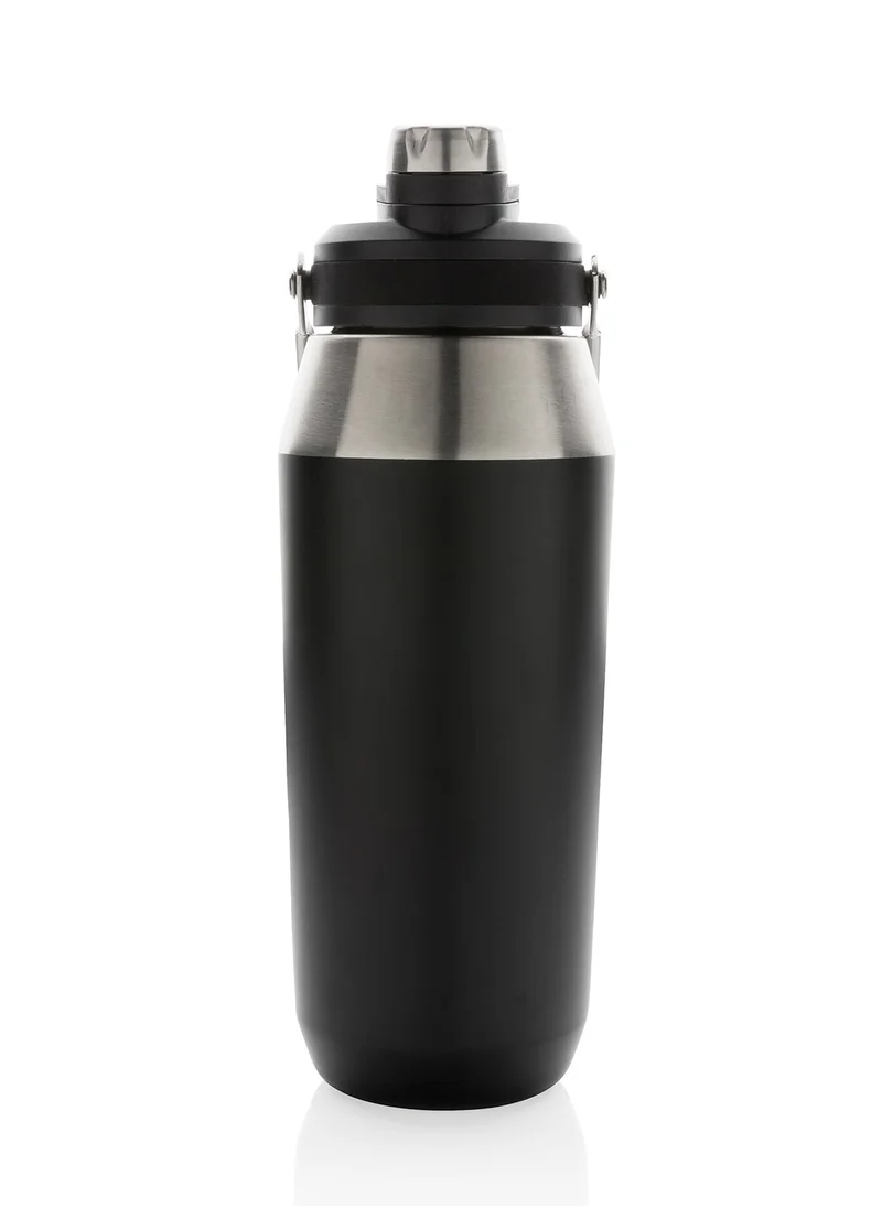 Hans Larsen USLAR - Hans Larsen Vacuum Bottle with Solid Handle and Dual Lid - 1L - Black