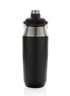 Hans Larsen USLAR - Hans Larsen Vacuum Bottle with Solid Handle and Dual Lid - 1L - Black  - Image 2