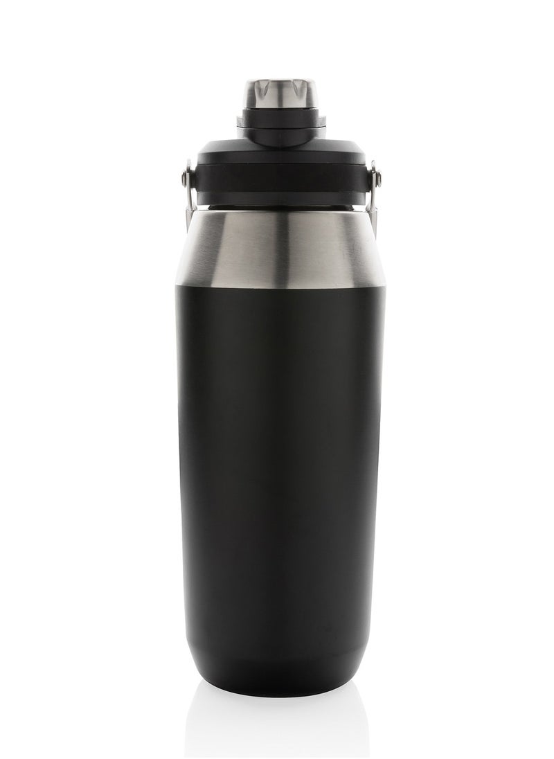 USLAR - Hans Larsen Vacuum Bottle with Solid Handle and Dual Lid - 1L - Black