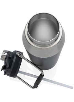 Hans Larsen USLAR - Hans Larsen Vacuum Bottle with Solid Handle and Dual Lid - 1L - Black  - Image 5