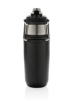 Hans Larsen USLAR - Hans Larsen Vacuum Bottle with Solid Handle and Dual Lid - 1L - Black  - Image 4