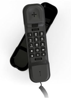 ألكاتل تليفون أرضي سلكي Alcatel T16 – تصميم فائق النحافة – عرض هوية المتصل – دفتر هاتف لـ10 أرقام – تحكم في مستوى الصوت – لون أسود  - Image 2