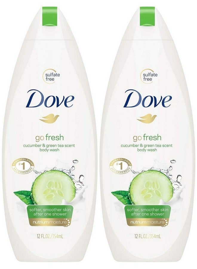 دوف غسول الجسم دوف جو فريش برائحة الخيار والشاي الأخضر، 11 أونصة سائلة (عبوة من قطعتين) - Image 1