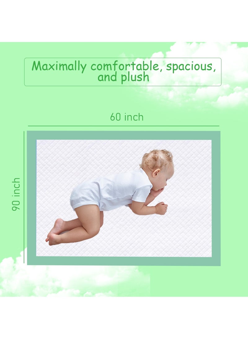 Cute 'n' Cuddle Pack Of 240 Disposable Soft Ultra Absorbent Waterproof Diaper Mess-Free Changing Mat Liners Baby Changing Mat Cover Bed Pads, Green, 60 CM X 90 CM - Image 3