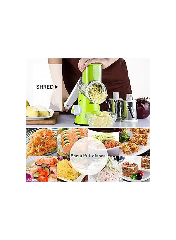 بونكا قطاعة شرائح خضروات 4 قطع 3 في 1 بإسطوانة حلزونية دوارة للخضروات والفاكهة والجبن والمكسرات من بونكا - Image 3