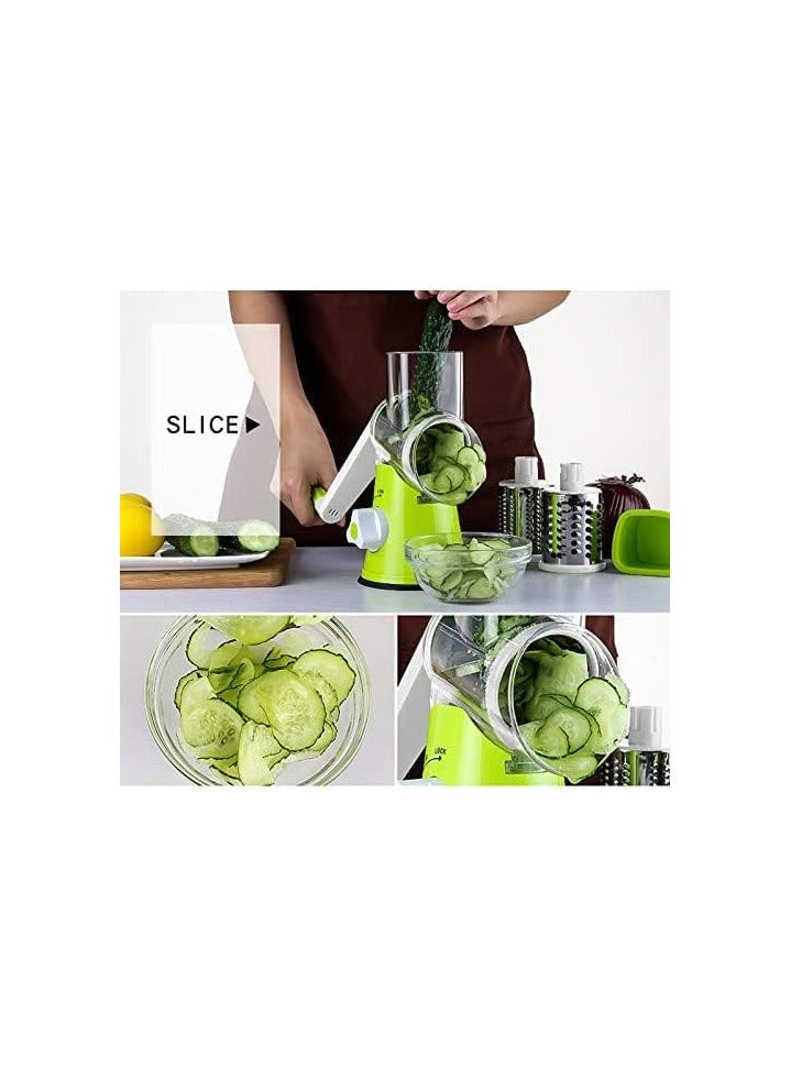 بونكا قطاعة شرائح خضروات 4 قطع 3 في 1 بإسطوانة حلزونية دوارة للخضروات والفاكهة والجبن والمكسرات من بونكا - Image 4