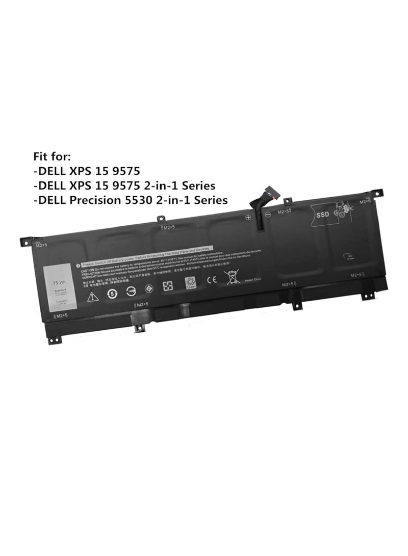 8N0T7 11.4V 75Wh 6-Cell Laptop Battery Compatible with DELL XPS 15 9575 P73F001 15-9575-D1605TS 15-9575-D1805TS Precision 5530 2-in-1 Series Notebook 08N0T7 TMFYT 0TMF.Y. 10  - Image 3