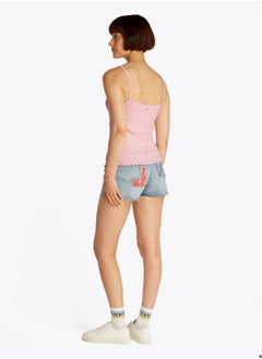 TOMMY JEANS Women's Slim Tank Top - Cotton, Pink  - Image 4