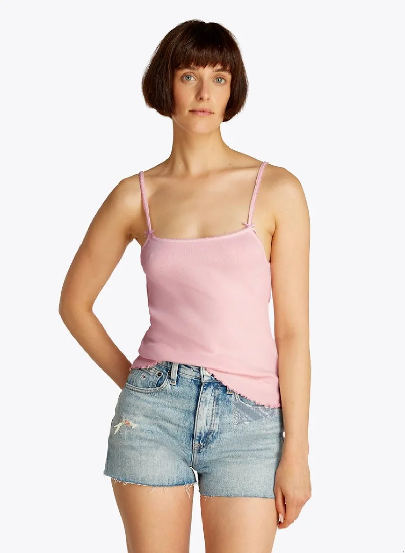 Slim Rib Top With Strap