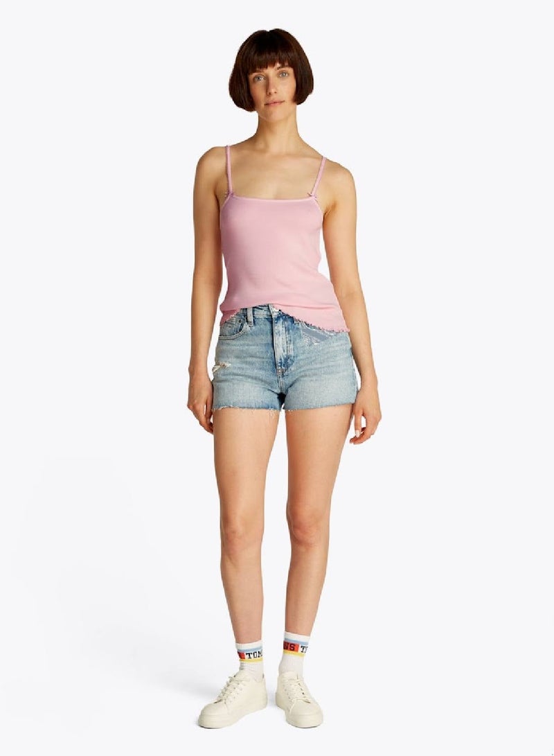 TOMMY JEANS Slim Rib Top With Strap - Image 3