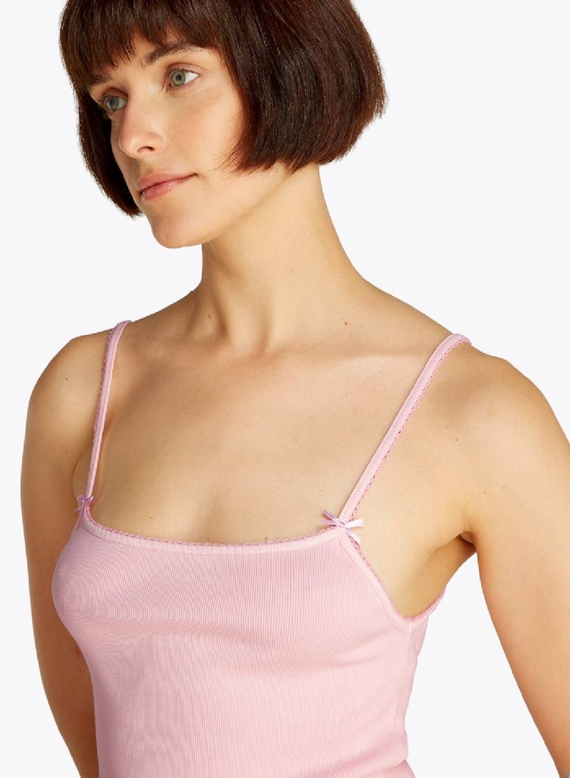 TOMMY JEANS Slim Rib Top With Strap - Image 5