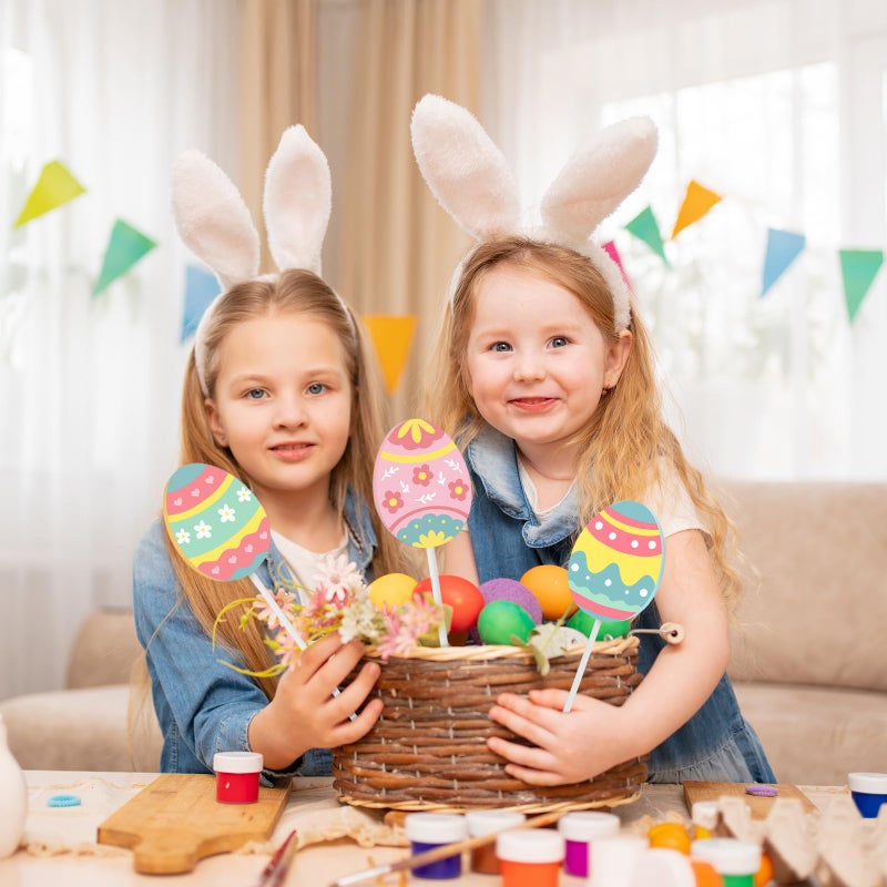 Hedeey 3-Piece Easter Tiered Tray Decor Set, Wooden Eggs Signs, Colorful Easter Decor for Home & Party (ET010701) - Image 5