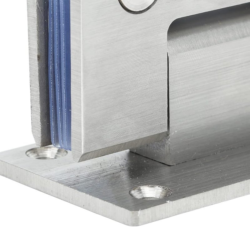 Heavy Duty Stainless Steel 90 Degree Glass Door Hinges Silver Frameless Bathroom Clamp 2Pcs - Image 5