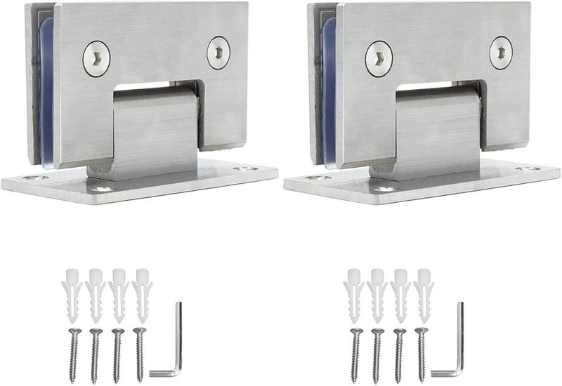 Heavy Duty Stainless Steel 90 Degree Glass Door Hinges Silver Frameless Bathroom Clamp 2Pcs - Image 4