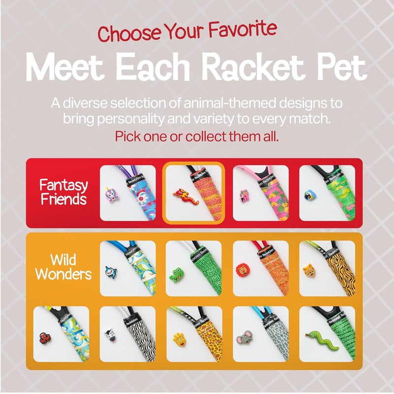 Racket Pets Kids Tennis Racket Dampener & Matching Overgrip Tape, Performance Shock Absorbing Dampener for Tennis Racket - Image 5