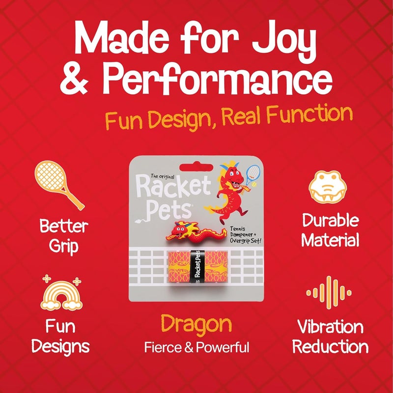 Racket Pets Kids Tennis Racket Dampener & Matching Overgrip Tape, Performance Shock Absorbing Dampener for Tennis Racket - Image 3