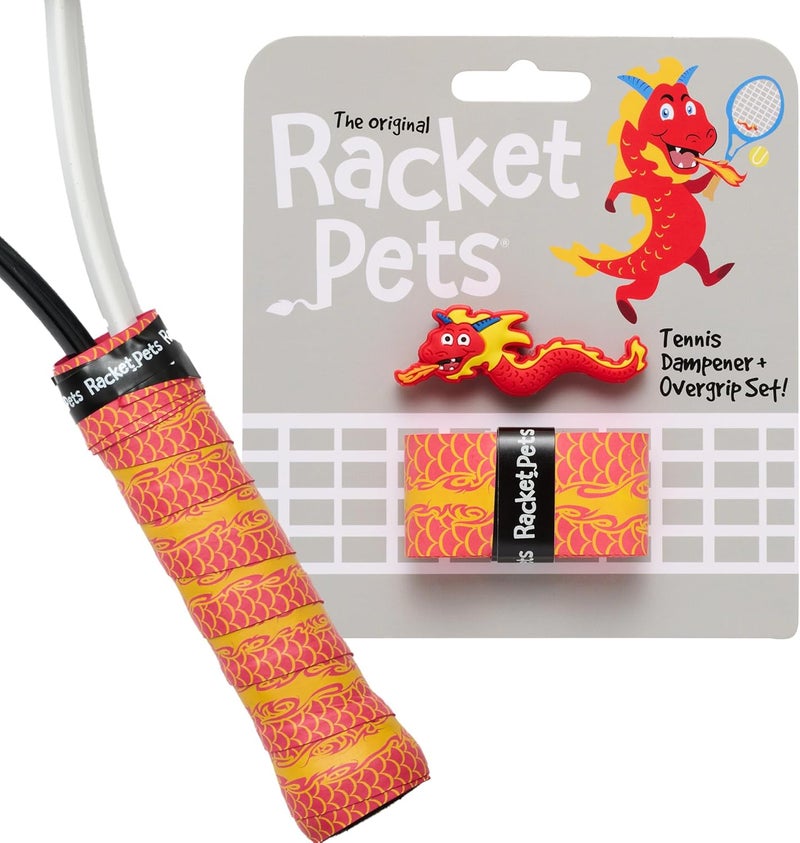Racket Pets Kids Tennis Racket Dampener & Matching Overgrip Tape, Performance Shock Absorbing Dampener for Tennis Racket - Image 1