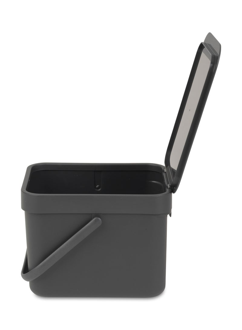 brabantia BRABANTIA Sort & Go Waste Bin, 6 litre - Grey  - Image 4