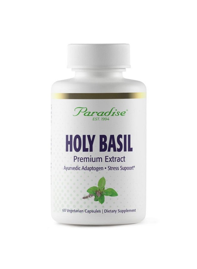 Paradise Herbs مكمل الأعشاب العضوية من بارادايس، مستخلص الريحان المقدس، طيف كامل نشط، قوي للغاية، نقي للغاية، نباتي، غير معدل وراثيًا، خالي من الغلوتين، 60 كبسولة نباتية - Image 1