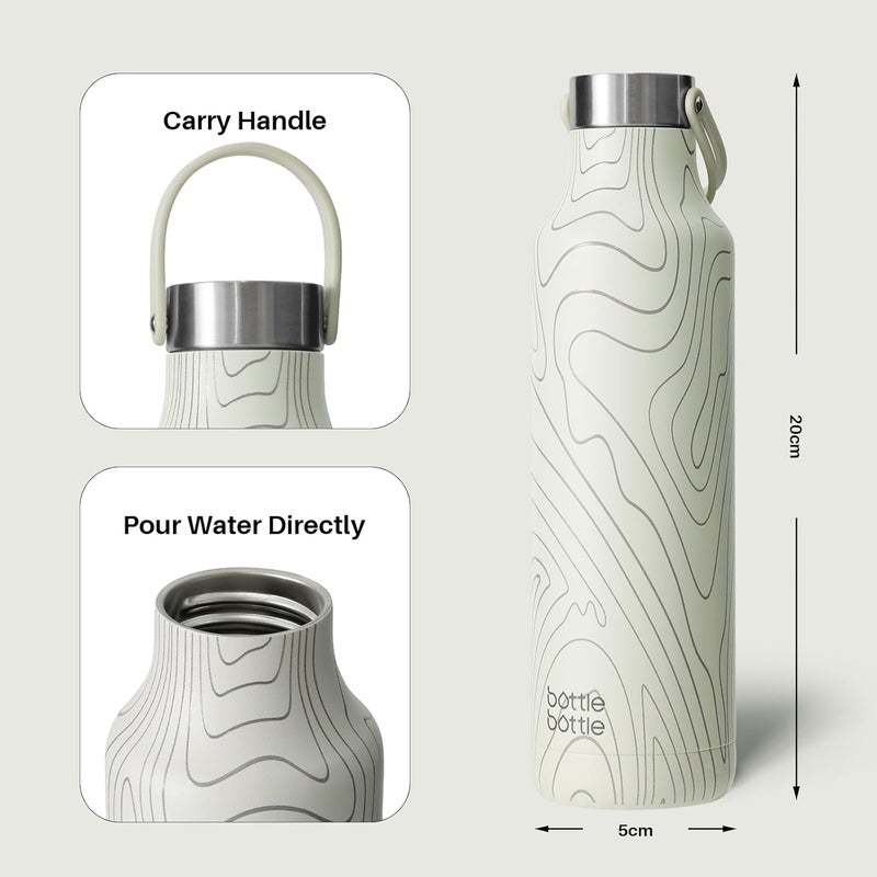 bottle bottle زجاجة معزولة 600 مل - زجاجة شرب من الفولاذ المقاوم للصدأ بنمط بقرة - Image 3