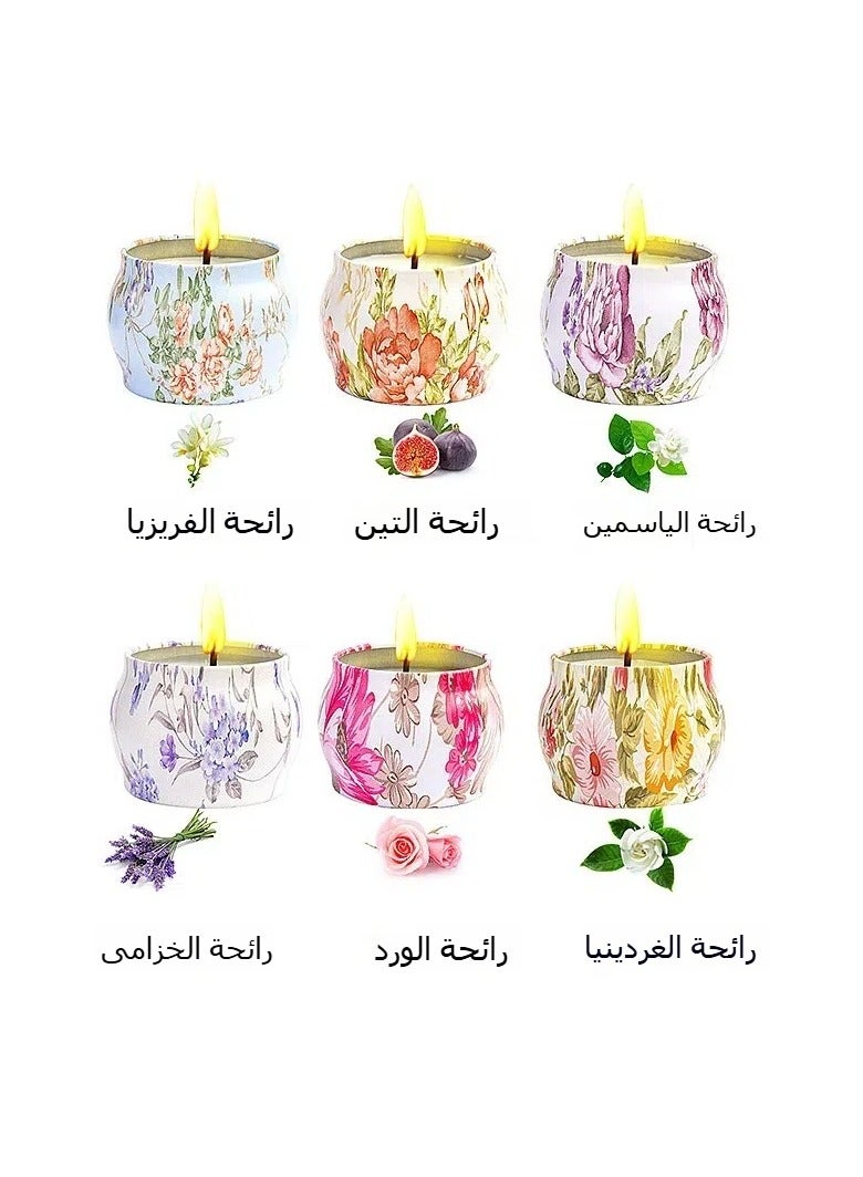 جنرال مجموعة من 6 شموع معطرة، شموع معطرة بيتية مبتكرة، مجموعة شموع معطرة من الصفائح الصويا  - Image 2