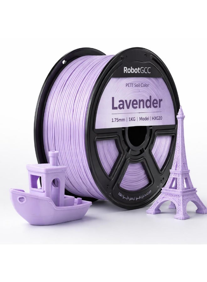 robotgcc PETG Lavender 3D Printing Material 1.75mm 1KG Soft Elegant Color High Strength Durable Smooth Extrusion Low Warping Strong Layer Adhesion Chemical Resistance Easy Print for FDM 3D Printer Prototyping Engineering Models Creative Design - Image 1