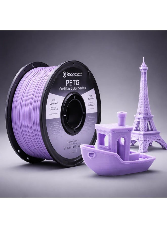 robotgcc PETG Lavender 3D Printing Material 1.75mm 1KG Soft Elegant Color High Strength Durable Smooth Extrusion Low Warping Strong Layer Adhesion Chemical Resistance Easy Print for FDM 3D Printer Prototyping Engineering Models Creative Design - Image 2