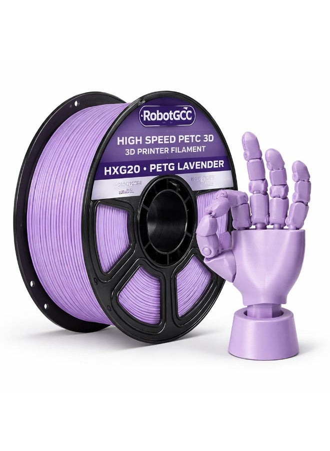 RobotGCC PETG Lavender 3D Printer Filament 1.75mm 1KG, Durable Low-Warping Material, Calm Lavender PETG for Home Organizers and Soft-Themed Decor - Image 1